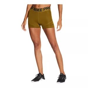 Nike Pro Shorts- Olive Green, Sz Small. Tight Fit, 3” length